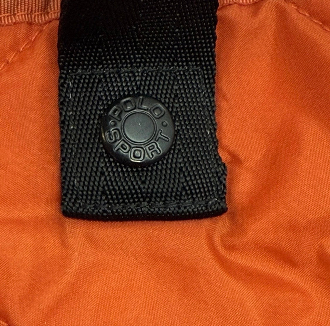 Vintage 90's/Y2K POLO SPORT Ralph Lauren Quilted Nylon Tote Bag, Orange 16"x12"