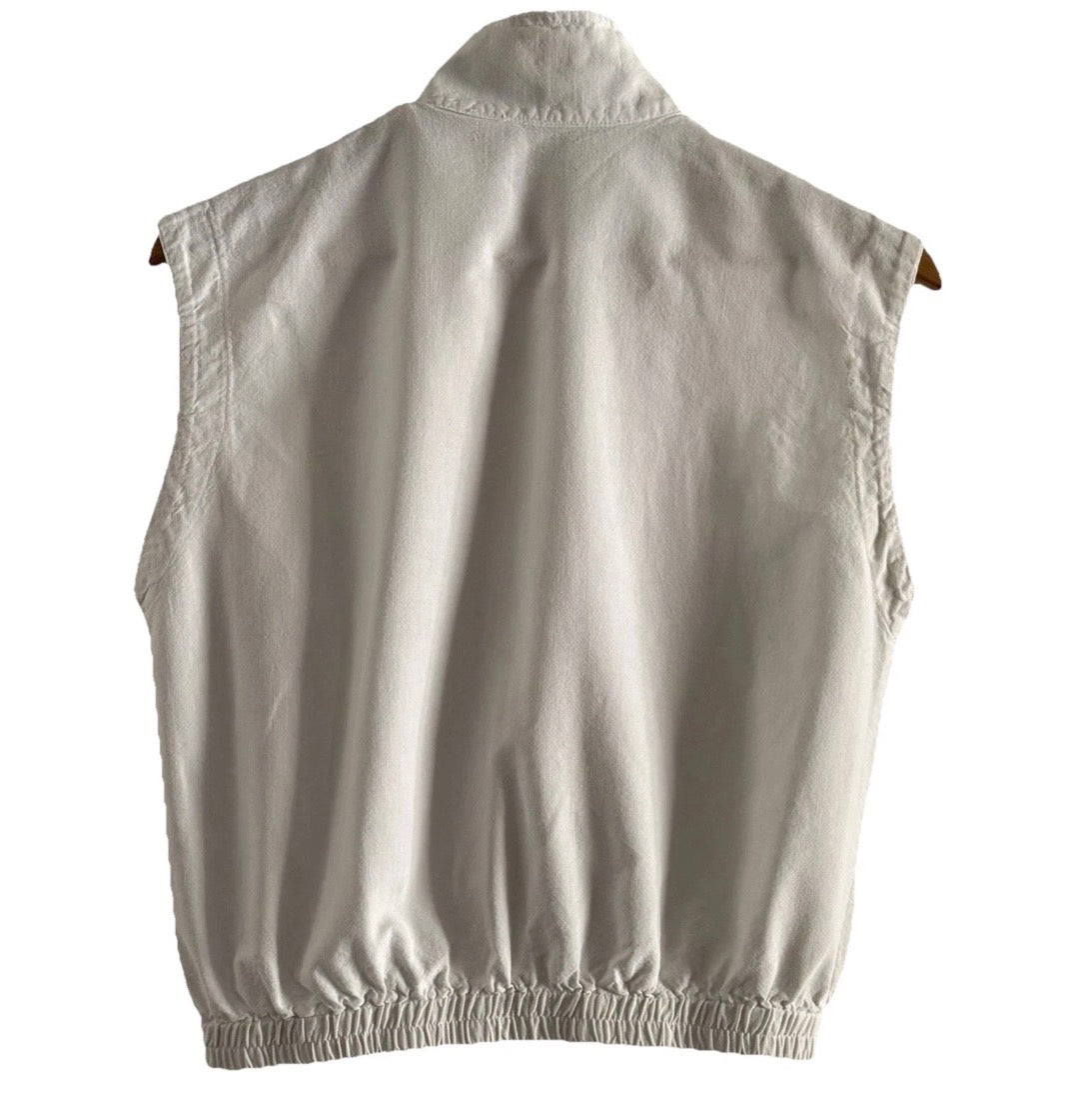 Vintage 1980’s Lightweight All Cotton Snap Front White Vest, Size M/L