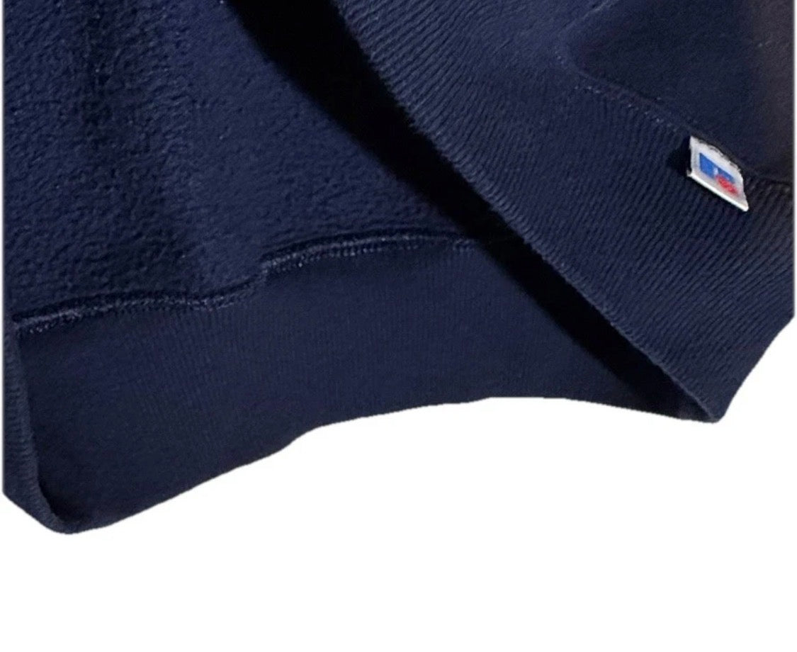 Vintage Y2K UCSD Russell Athletic Crewneck Sweatshirt, Hibiscus Flower Navy, YXL