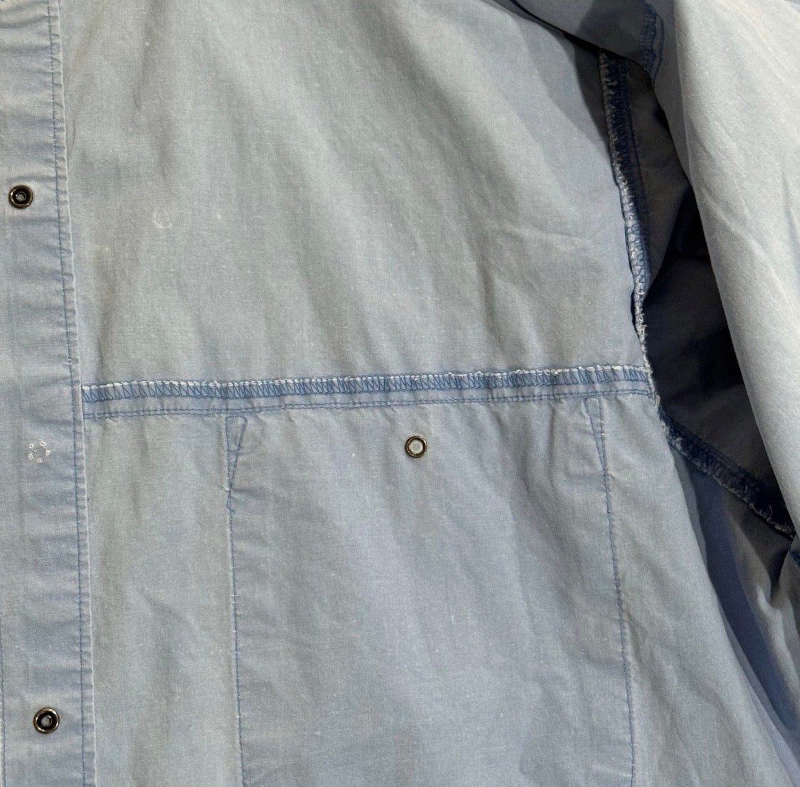 Vintage Y2K Patagonia Blue 100% Cotton Metal Snap Long Sleeved Pocket Shirt, L
