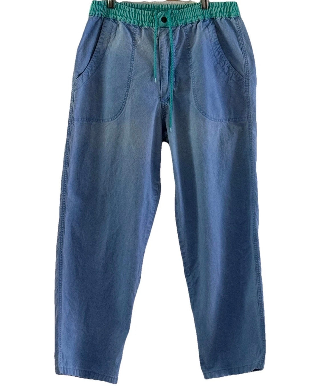 Vintage 1990’s Ocean Pacific OP Baggy 100% Cotton Surf Blue Green Pants, 34