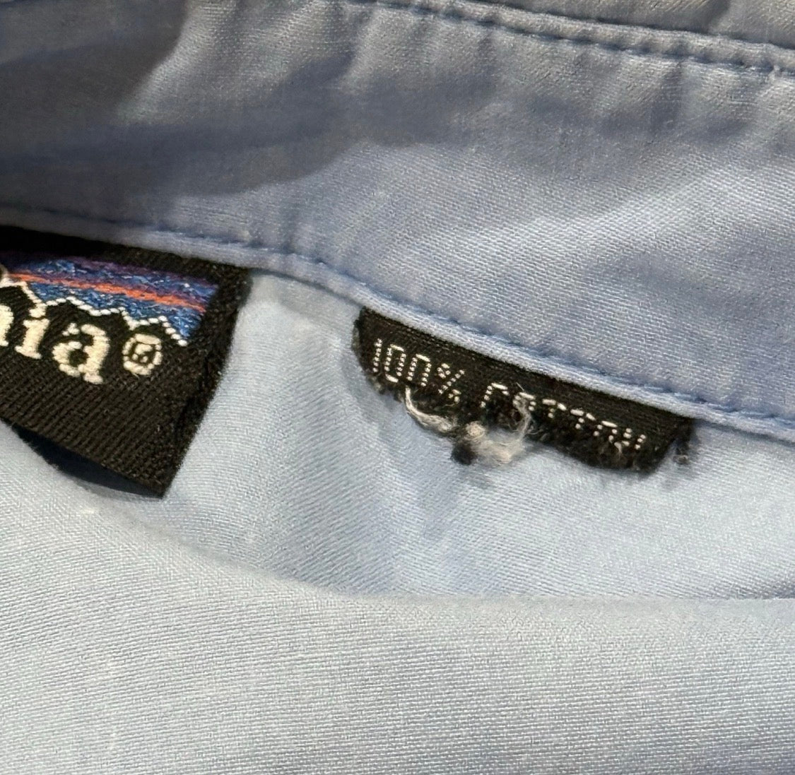 Vintage Y2K Patagonia Blue 100% Cotton Metal Snap Long Sleeved Pocket Shirt, L