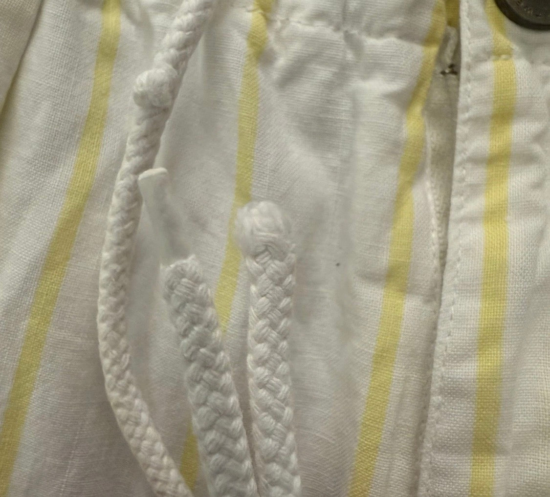 Vintage 1980s Forenza High Rise White Yellow Stripe Shorts, Women’s Small