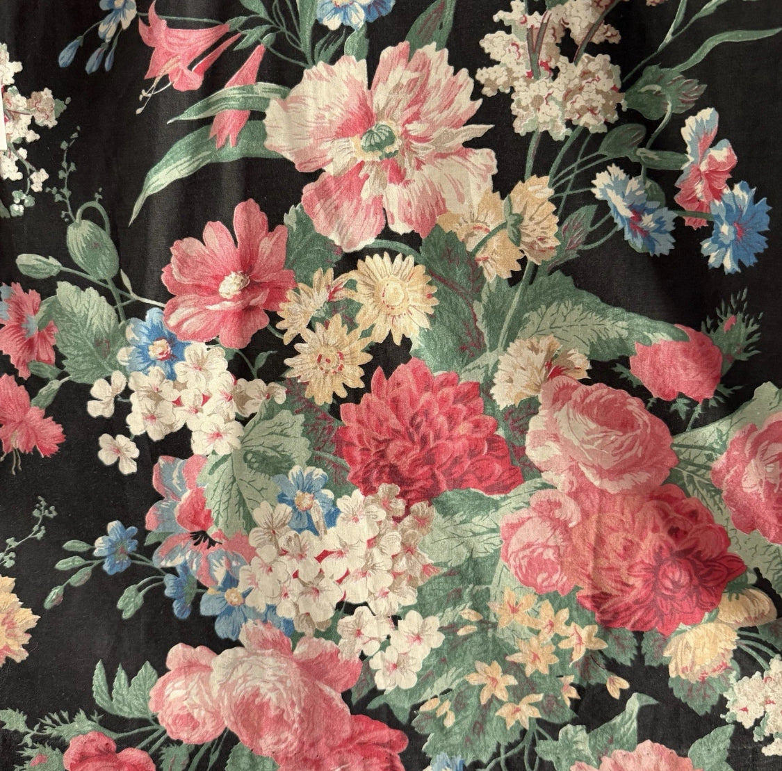 1980’s Willow Ridge Cotton Black Floral Cottagecore Shacket Blazer, size 14