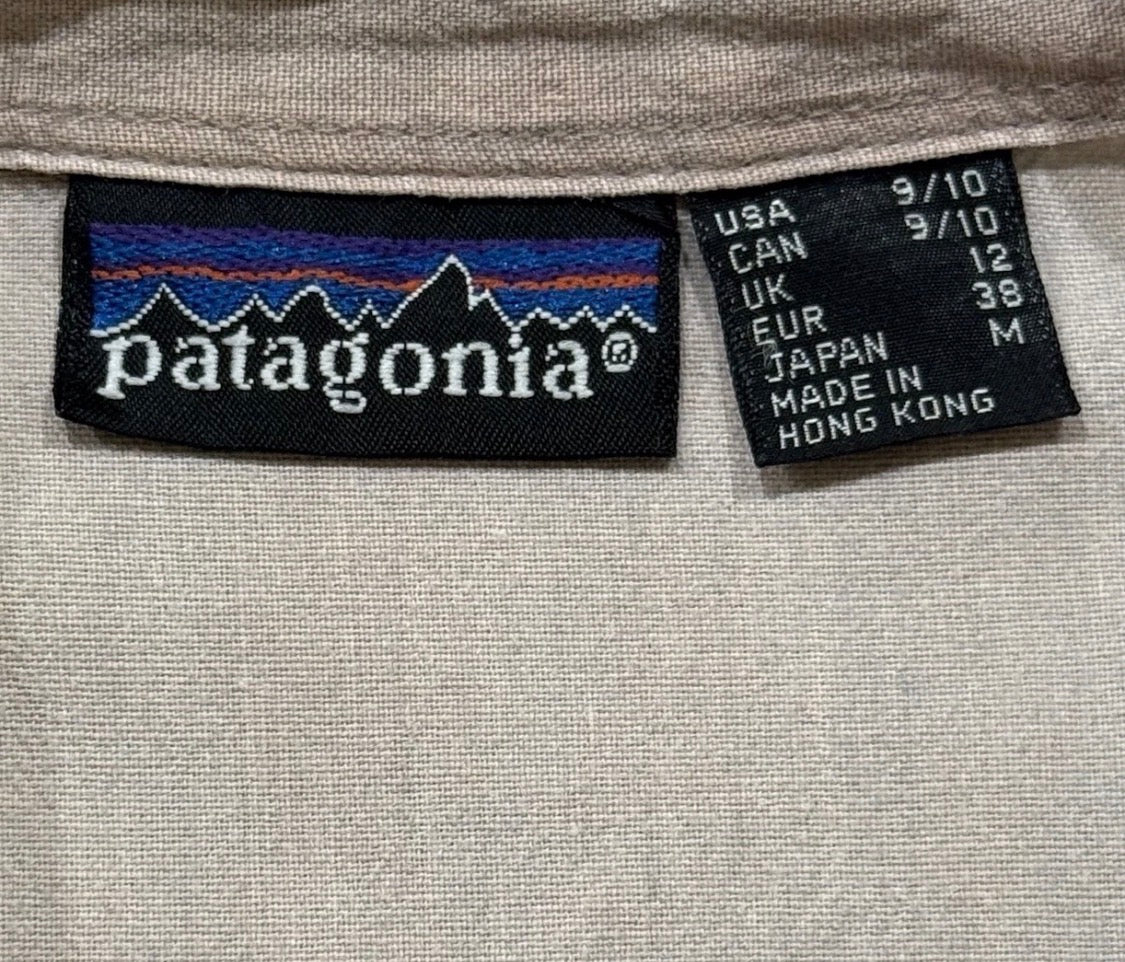 Vintage 1980s Patagonia 100% Cotton Long Sleeved Button Up Pocket Front Shirt, Med