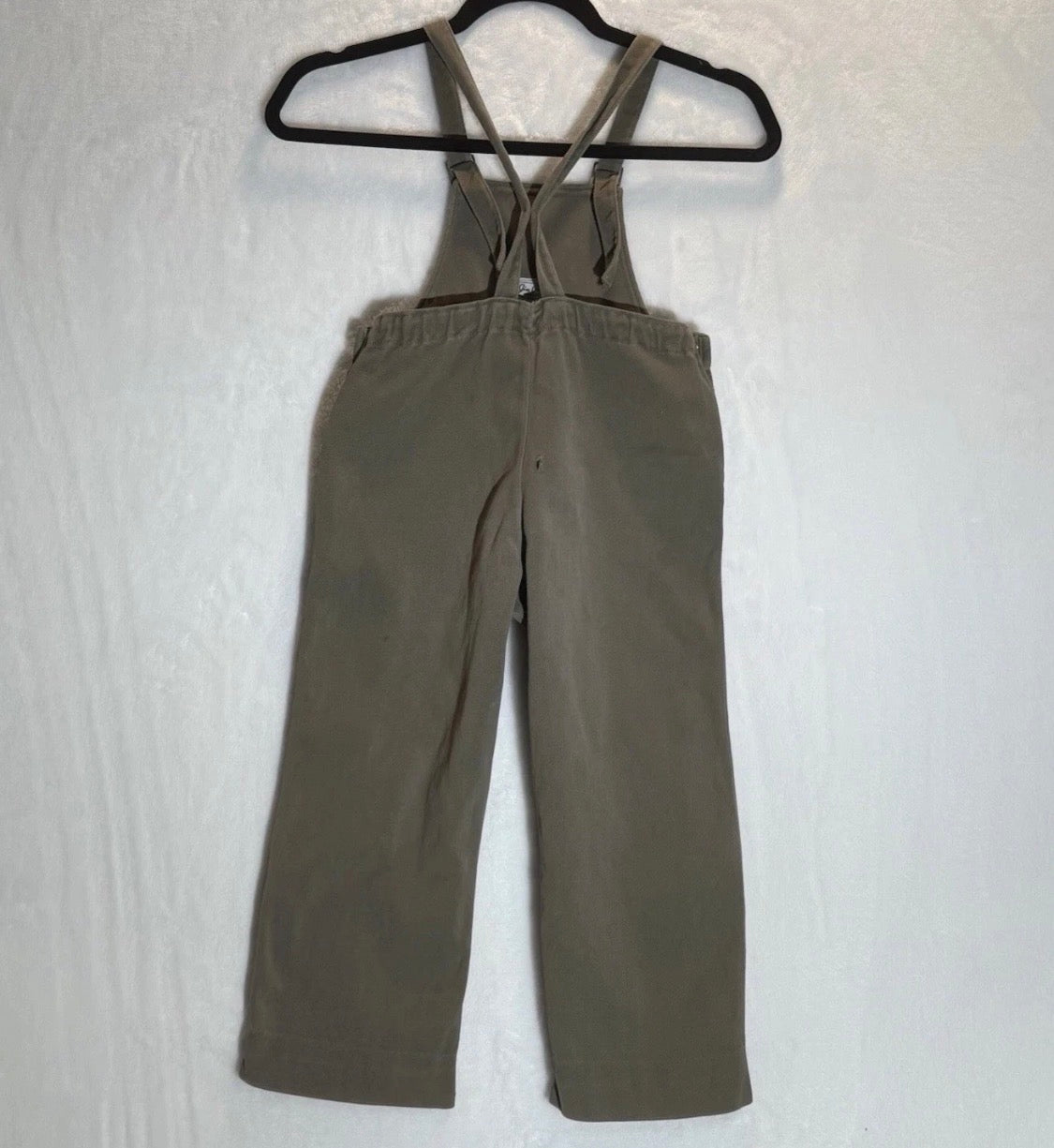 Vintage 1940s JC Penney Children's Bib Overall DungareesCotton Twill, Olive 5/6