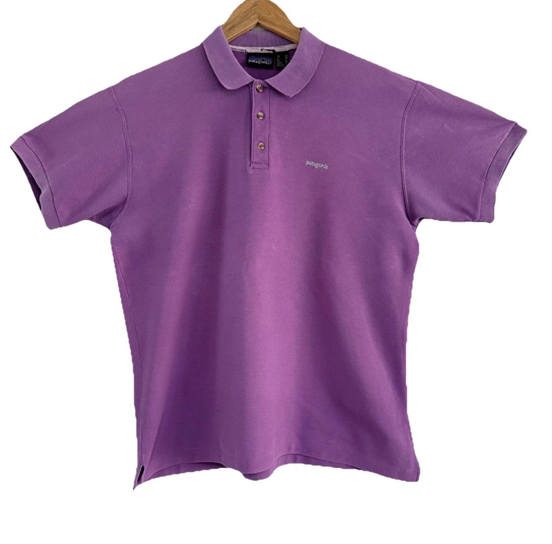 Vintage 1987 Patagonia 100% Cotton Purple Short Sleeve Polo Shirt, Medium