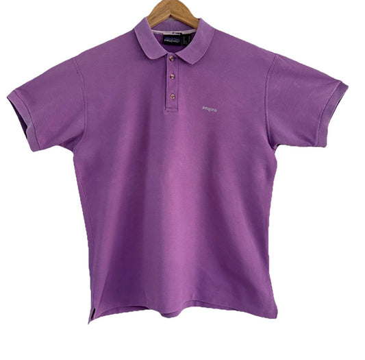 Vintage 1987 Patagonia 100% Cotton Purple Short Sleeve Polo Shirt, Medium