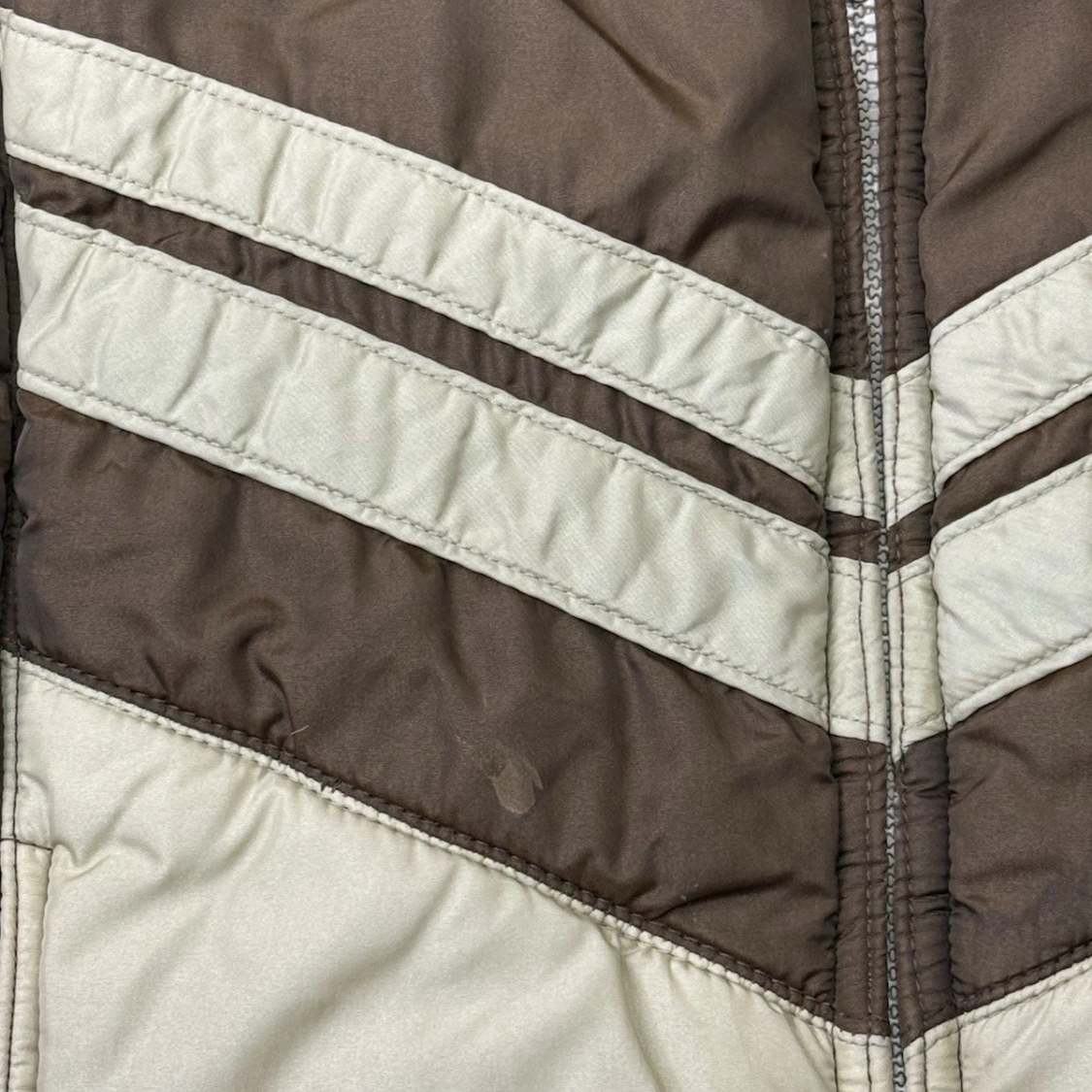 Vintage *PROJECT*1980s Swing West Puffer Ski Jacket Vest Zip Combo, Brown, Med
