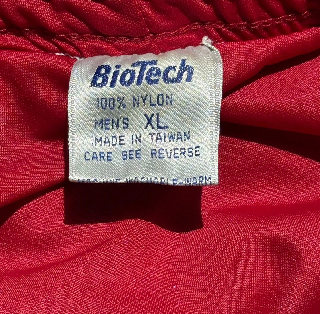 Vintage 1980’s Biotech Running Jogging Sprinter Athletic Short, Maroon Red XL