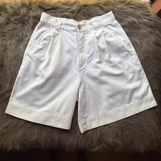 1980’s Patagonia Women’s Pleated Off White 100% Cotton Short 26 Waist