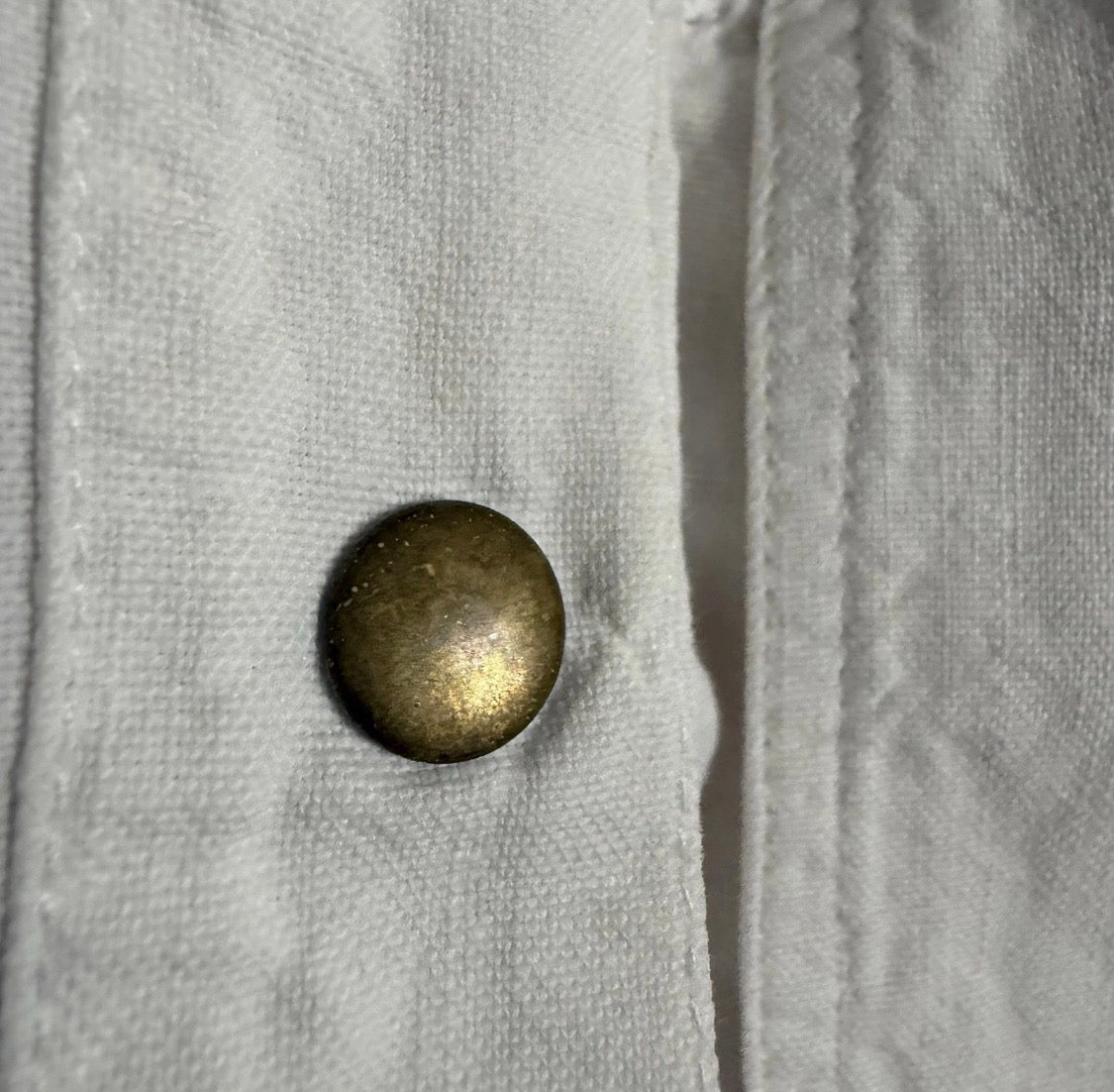 Vintage 1980’s Lightweight All Cotton Snap Front White Vest, Size M/L