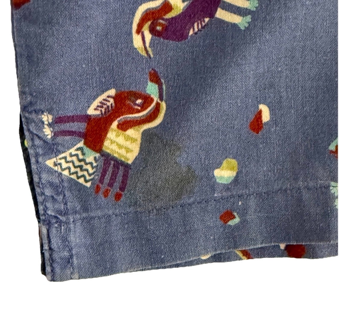 Vintage 1991 Patagonia Pataloha Cotton Bird Print Short Sleeved Camp Shirt,  Med