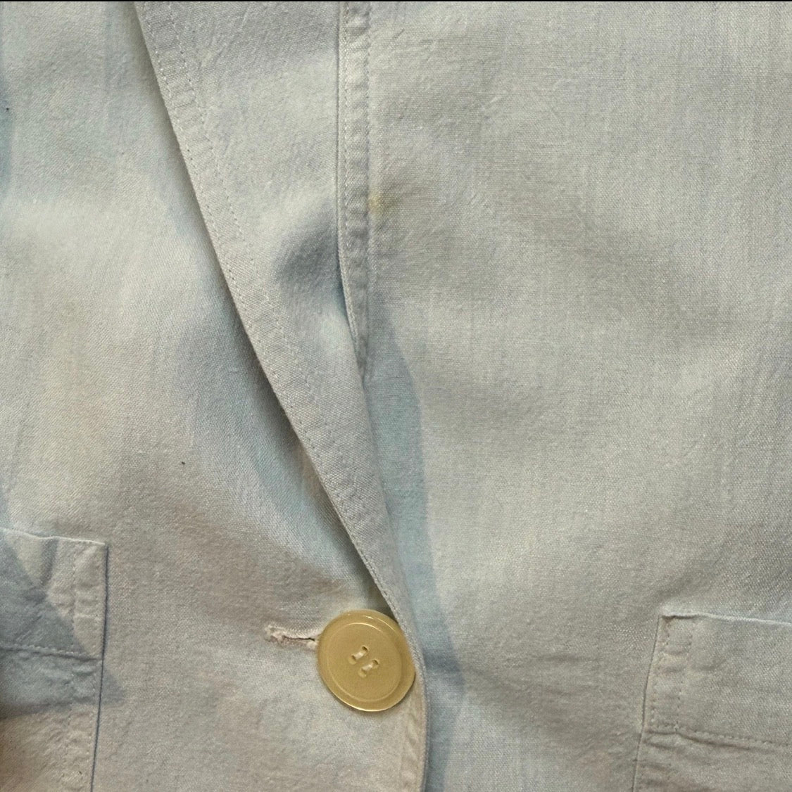 Vintage 1980 Chaus Lt Cotton Blazer Jacket Academia Preppy Pastel Blue Green, 12