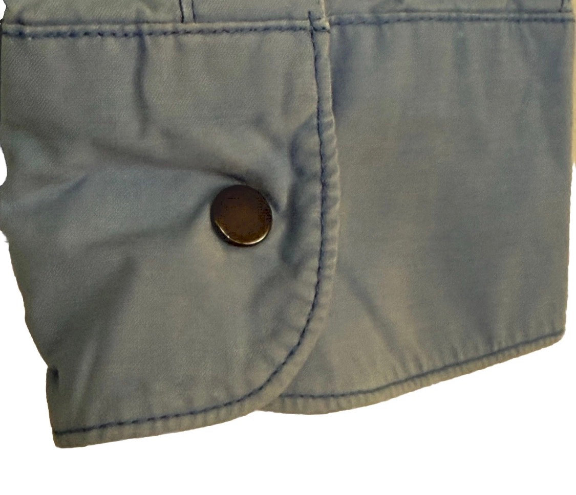 Vintage Y2K Patagonia Blue 100% Cotton Metal Snap Long Sleeved Pocket Shirt, L