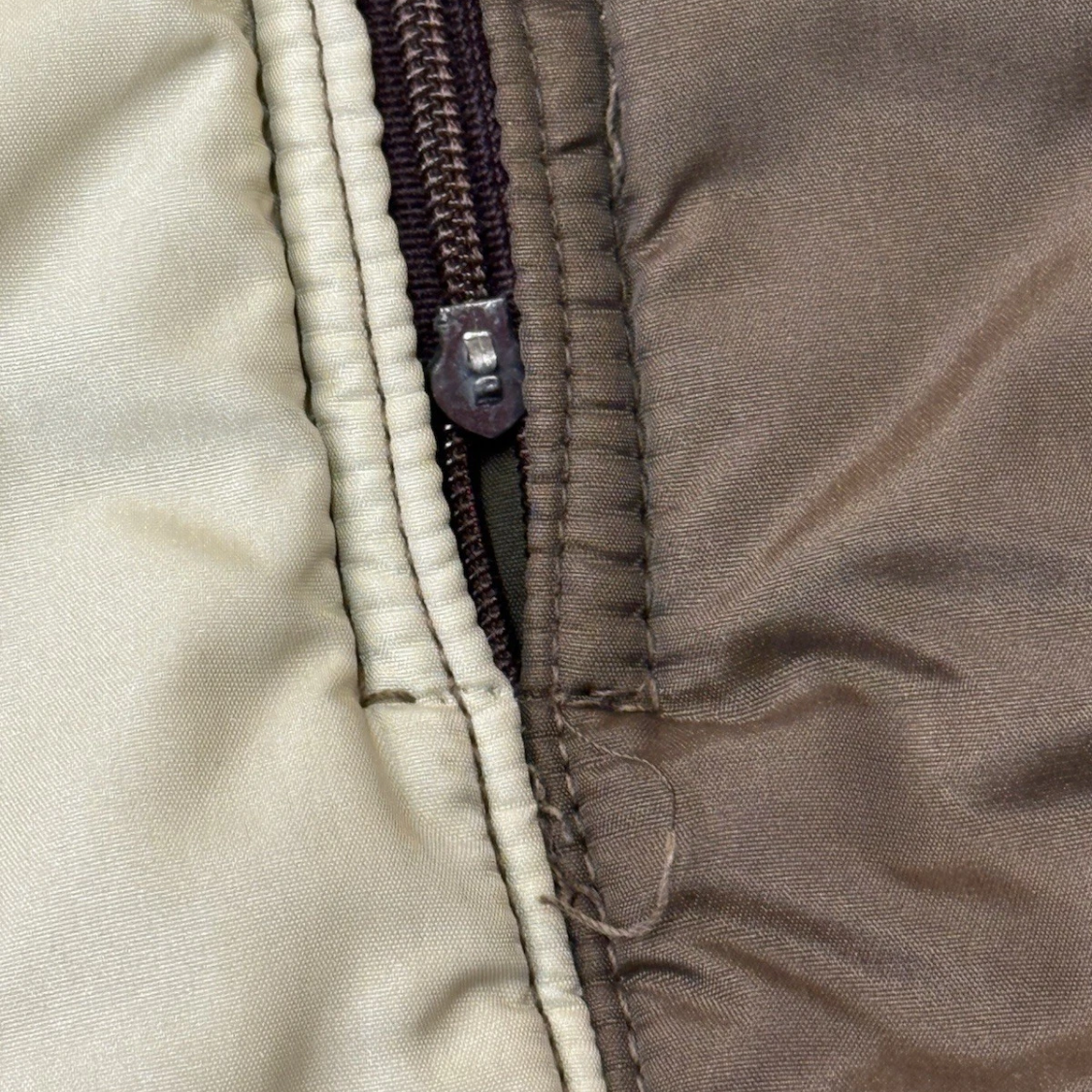 Vintage *PROJECT*1980s Swing West Puffer Ski Jacket Vest Zip Combo, Brown, Med