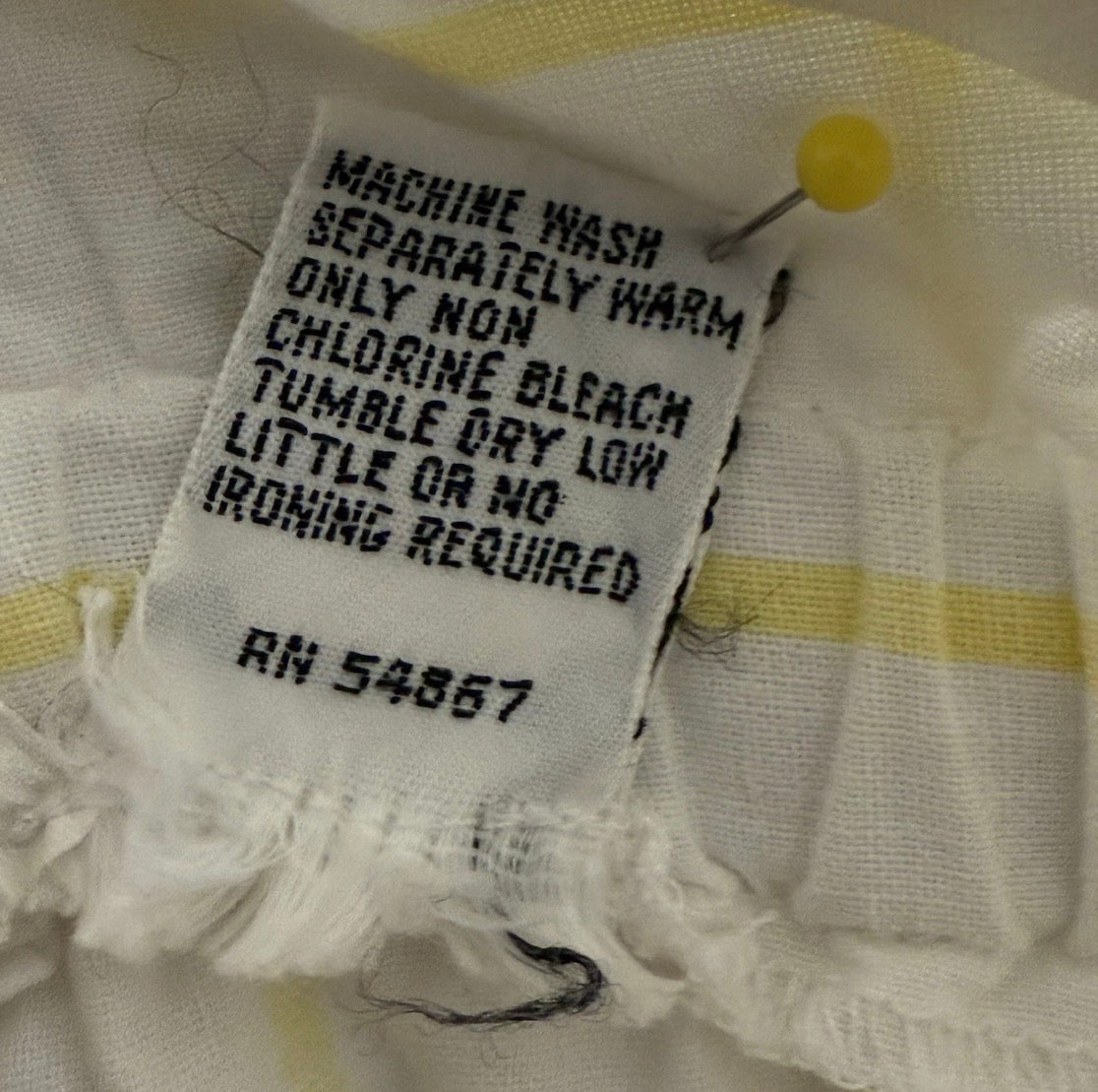 Vintage 1980s Forenza High Rise White Yellow Stripe Shorts, Women’s Small