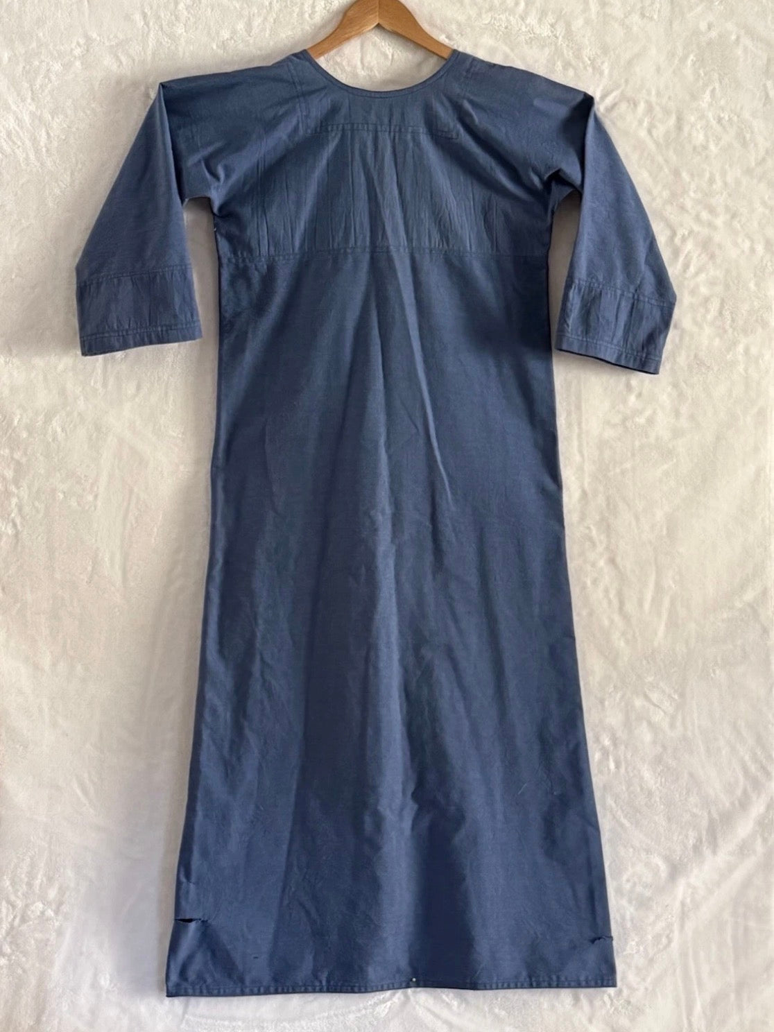 Vintage 1970’s Heavyweight Cotton Tunic Pocket Dress/Gown Camel Pyramids