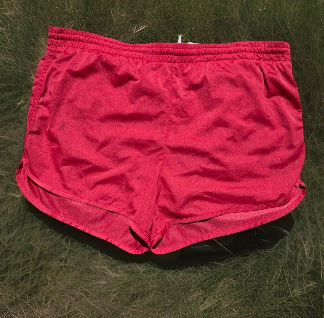 Vintage 1980’s Biotech Running Jogging Sprinter Athletic Short, Maroon Red XL