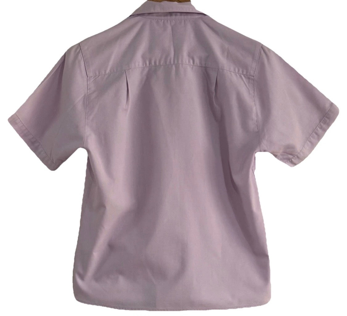 Vintage 1980’s Patagonia Dual Spun Button Up Short Sleeve Pocket Shirt Purple, Med