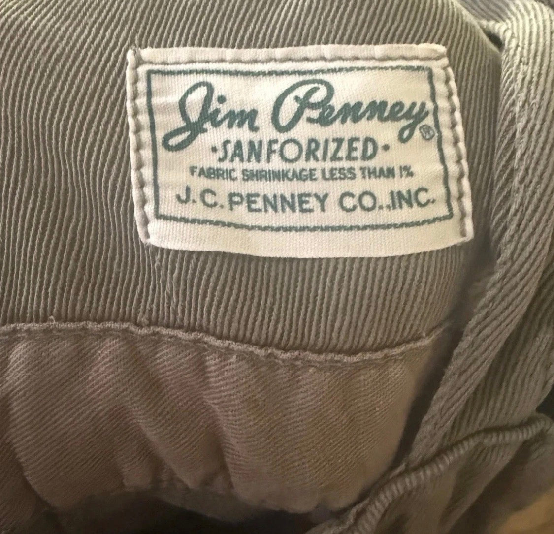 Vintage 1940s JC Penney Children's Bib Overall DungareesCotton Twill, Olive 5/6