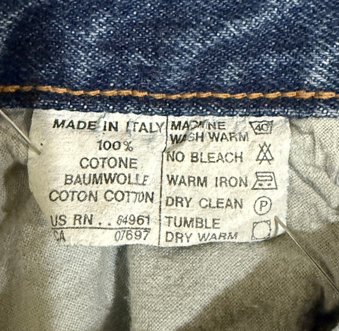 Vintage 1980’s Benetton Italy 100% Cotton Denim High Waist Carpenter Jeans 28x32